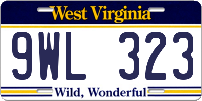 WV license plate 9WL323
