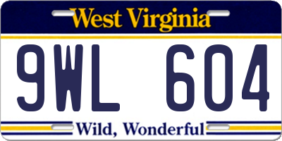 WV license plate 9WL604
