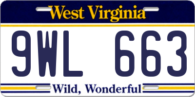 WV license plate 9WL663