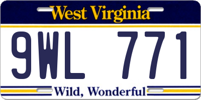 WV license plate 9WL771