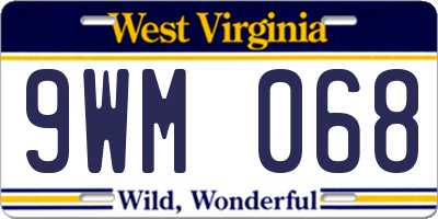 WV license plate 9WM068