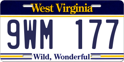 WV license plate 9WM177