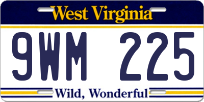 WV license plate 9WM225