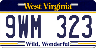 WV license plate 9WM323
