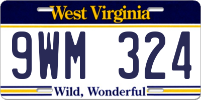 WV license plate 9WM324