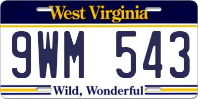 WV license plate 9WM543