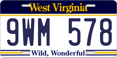 WV license plate 9WM578