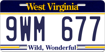 WV license plate 9WM677