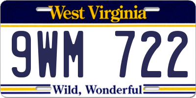WV license plate 9WM722