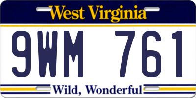 WV license plate 9WM761