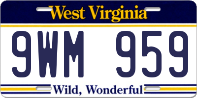 WV license plate 9WM959