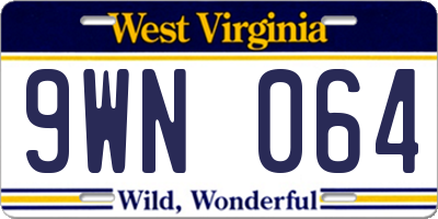 WV license plate 9WN064