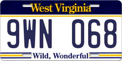 WV license plate 9WN068
