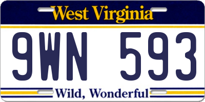WV license plate 9WN593