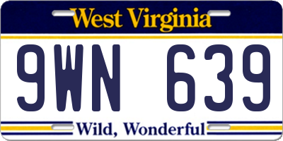 WV license plate 9WN639