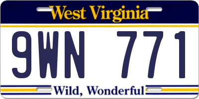 WV license plate 9WN771