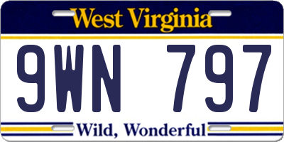 WV license plate 9WN797