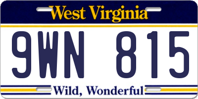 WV license plate 9WN815