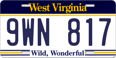 WV license plate 9WN817