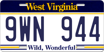 WV license plate 9WN944