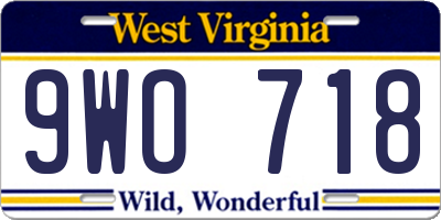 WV license plate 9WO718