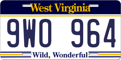WV license plate 9WO964