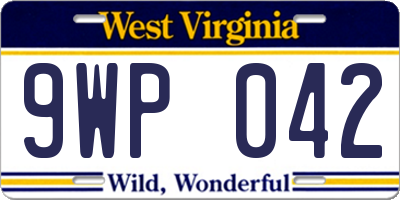WV license plate 9WP042