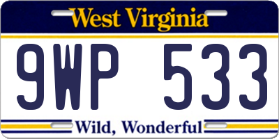 WV license plate 9WP533