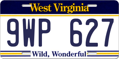WV license plate 9WP627