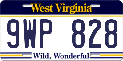 WV license plate 9WP828