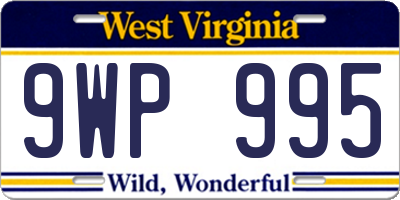WV license plate 9WP995