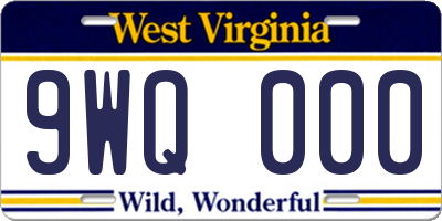 WV license plate 9WQ000