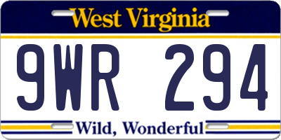 WV license plate 9WR294