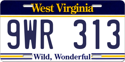 WV license plate 9WR313