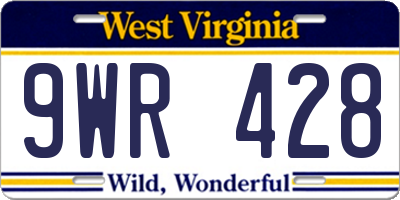 WV license plate 9WR428