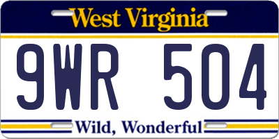WV license plate 9WR504