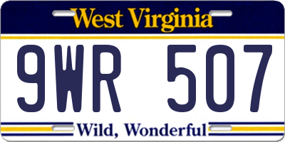 WV license plate 9WR507