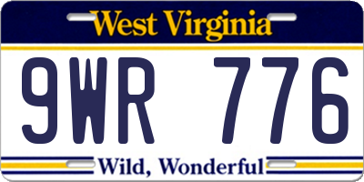 WV license plate 9WR776