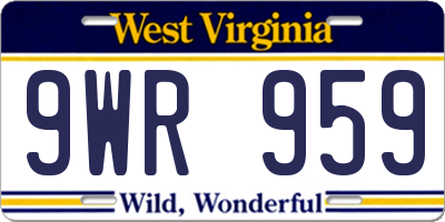WV license plate 9WR959