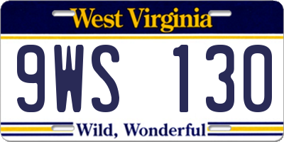 WV license plate 9WS130