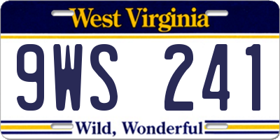 WV license plate 9WS241