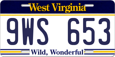 WV license plate 9WS653