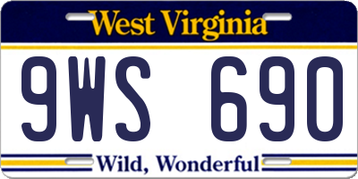 WV license plate 9WS690