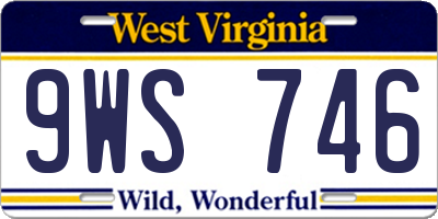 WV license plate 9WS746