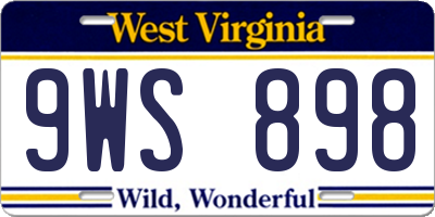 WV license plate 9WS898