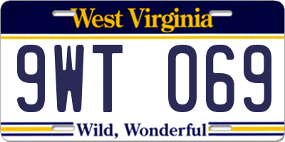 WV license plate 9WT069