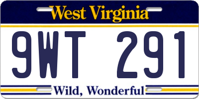 WV license plate 9WT291