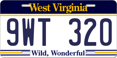WV license plate 9WT320