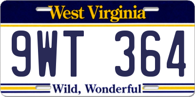 WV license plate 9WT364