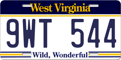 WV license plate 9WT544